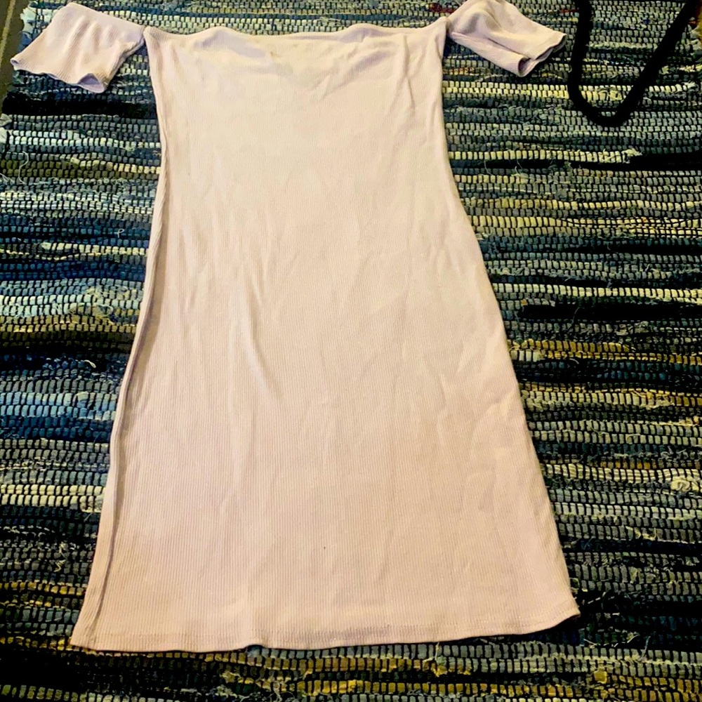 Lavender off the shoulder dress